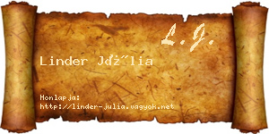Linder Júlia névjegykártya